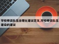 学校师资队伍合理化建议范文,学校师资队伍建设的建议